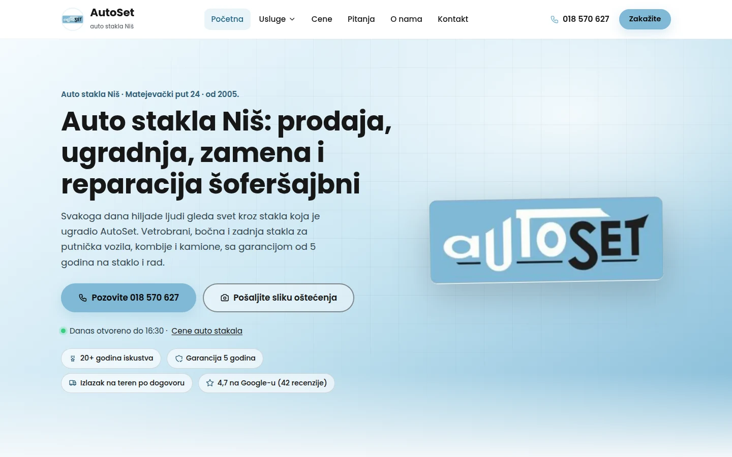 Javni sajt AutoSet Niš na računaru